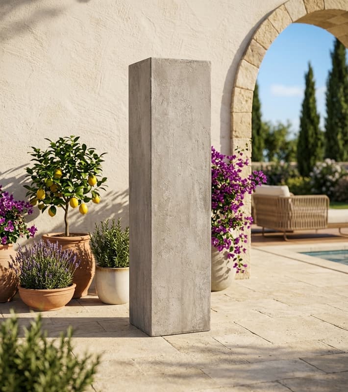 Flower Pot Quadratic - Fiberclay Grey 35x120cm — уличная мебель на Кипре