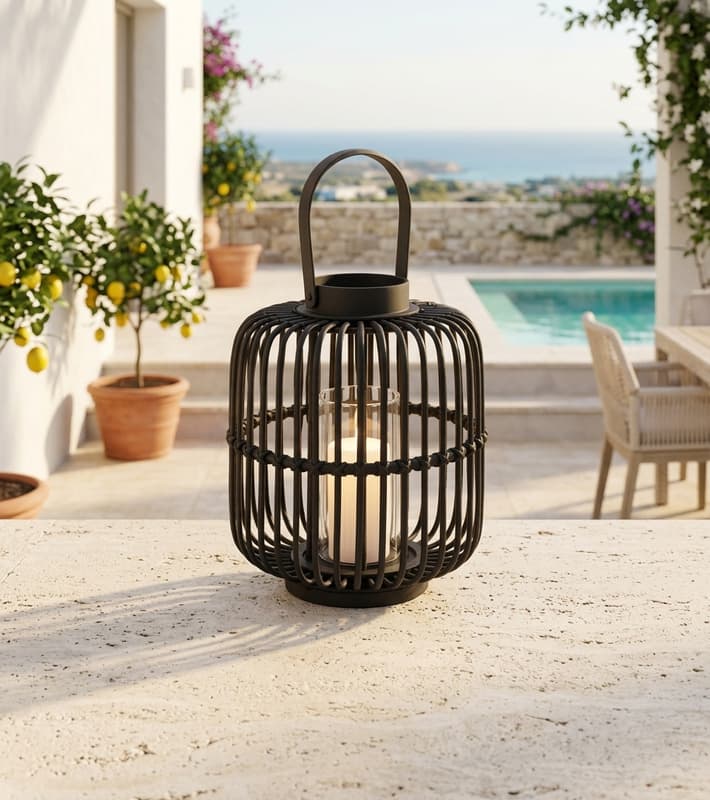 Lantern with handles - Brielle - Black - S — уличная мебель на Кипре