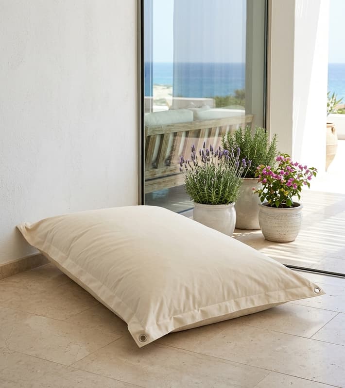Outdoor Beanbags Pouf - Beige W120x140cm — уличная мебель на Кипре