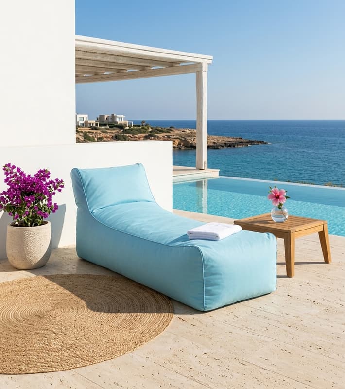 Outdoor Beanbags Pouf -Light Blue W70xD70xL180cm — уличная мебель на Кипре