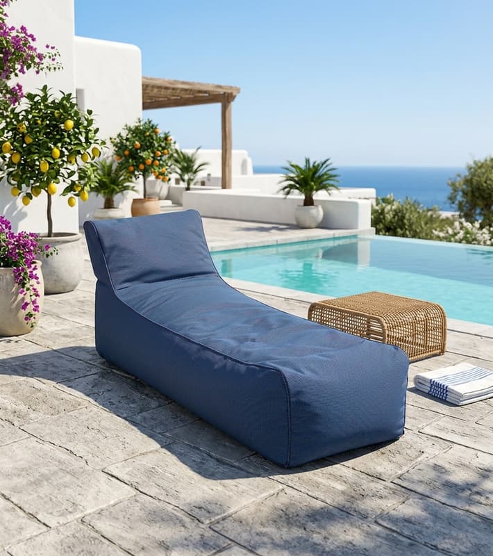 Outdoor Beanbags Pouf -Navy Blue W70xD70xL180cm — уличная мебель на Кипре