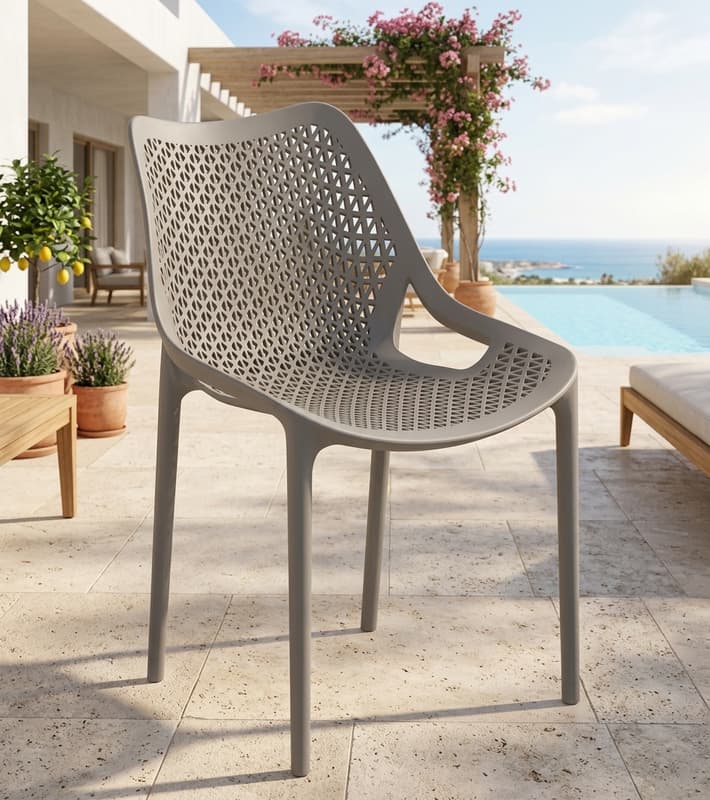 Outdoor chair - Bruna - Grey - L56cmxW49cmxH83cm — уличная мебель на Кипре