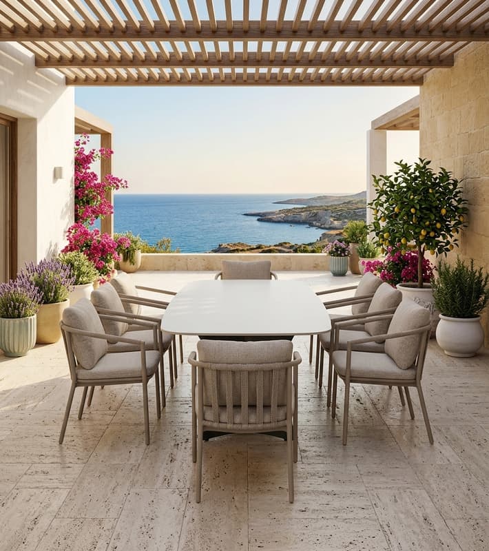 Outdoor Dining set 9pcs (CIAO + PENNY) (1 table/ 8 chairs) — έπιπλα εξωτερικού χώρου στην Κύπρο