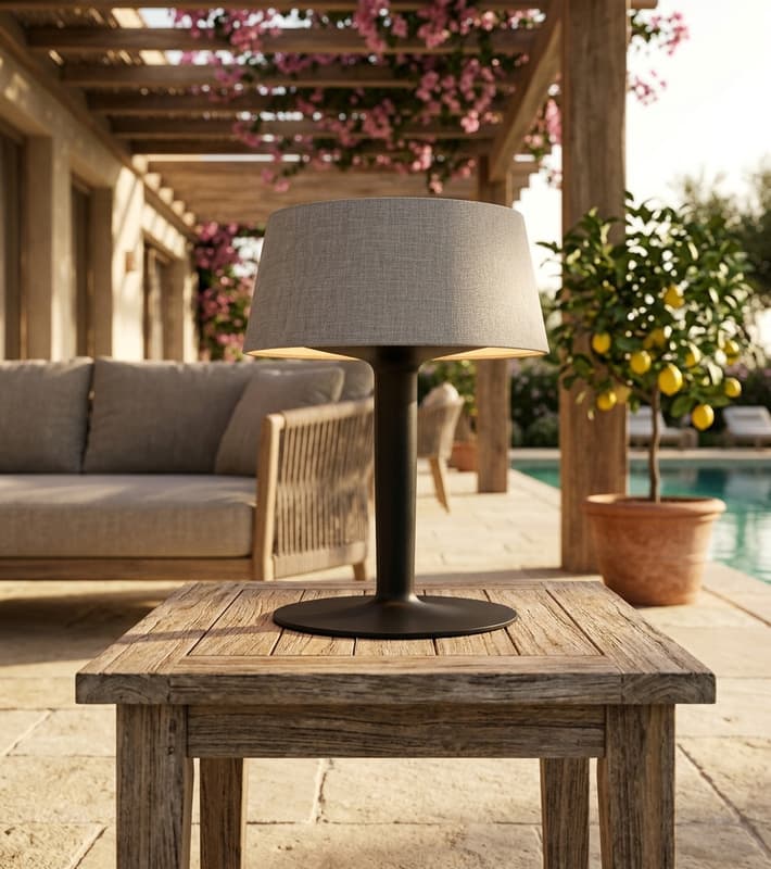 Outdoor Floor Lamp - Adonis - Grey - D49xΗ166cm — уличная мебель на Кипре