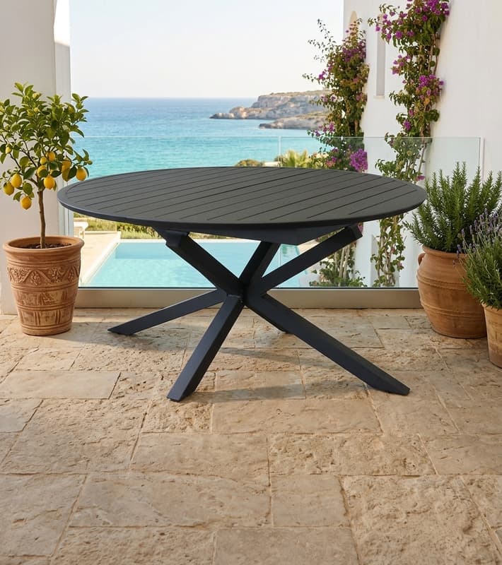 Outdoor Round Table Extendable - Camelot — уличная мебель на Кипре