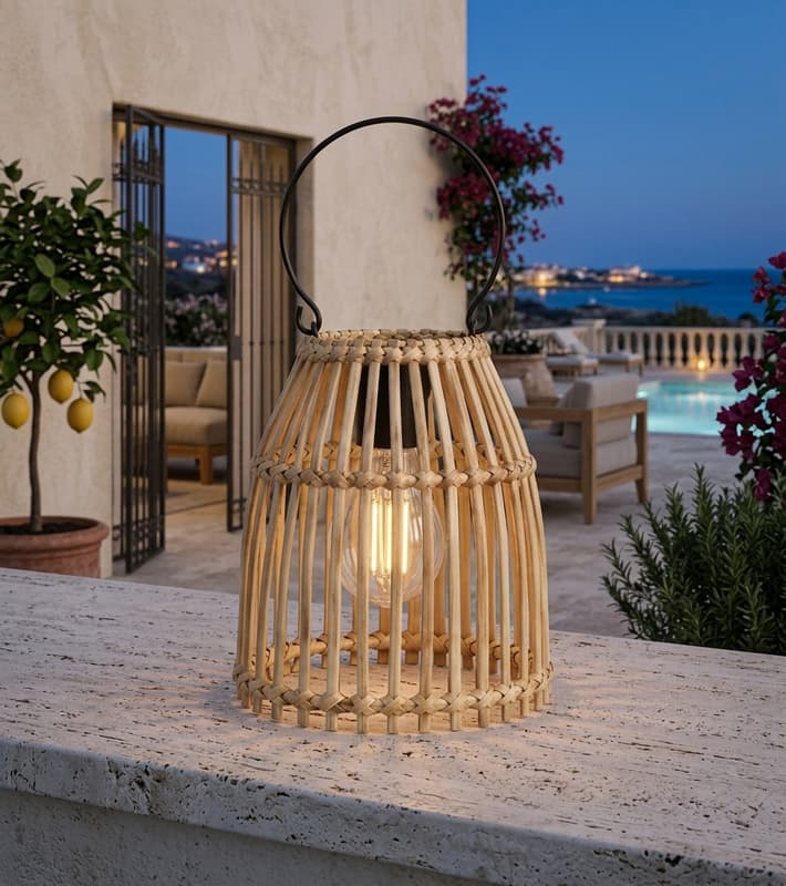 Outdoor Solar Lantern - Brown - o19x20cm — уличная мебель на Кипре