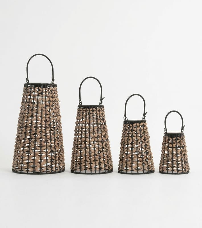 Solar Lamp Set 4 Fiber Metal — уличная мебель на Кипре