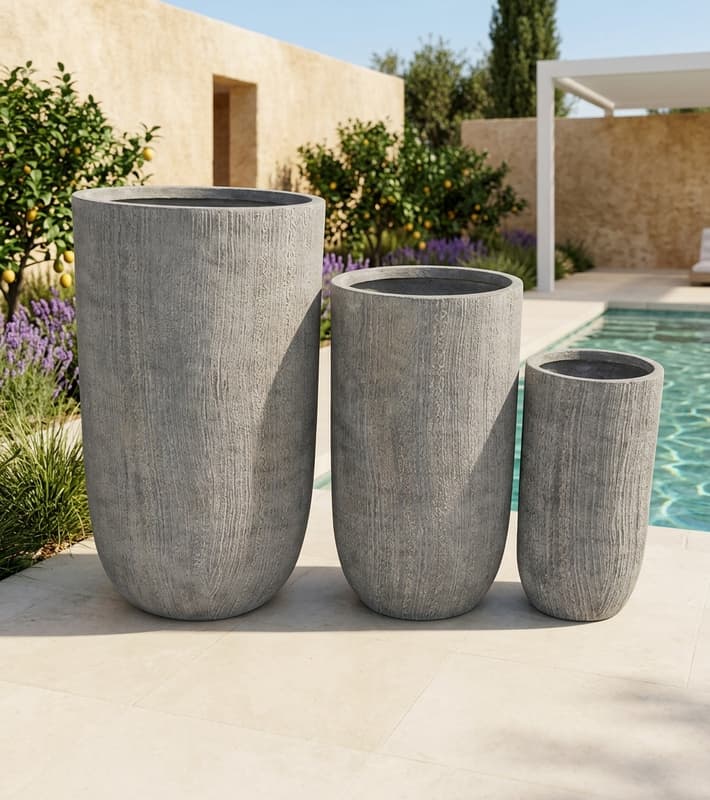 Vase set 3pcs CHRYSANTHEMUM — уличная мебель на Кипре