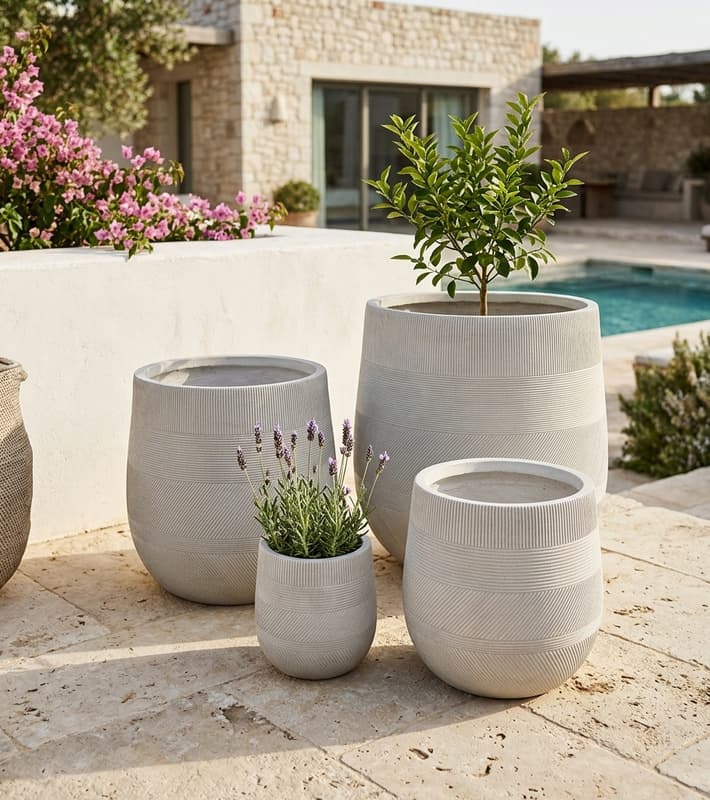 Vase set 4pcs PEONY — outdoor furniture available in Cyprus